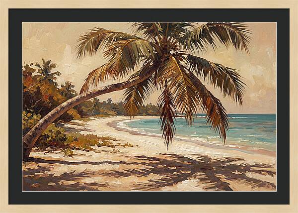 Coconut Palm Over Tropical Shore