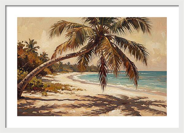 Coconut Palm Over Tropical Shore