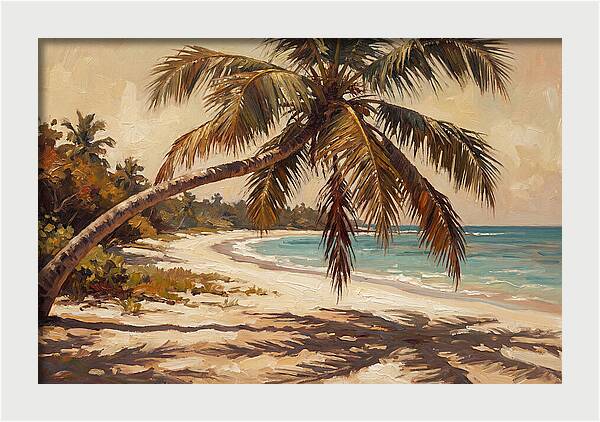 Coconut Palm Over Tropical Shore