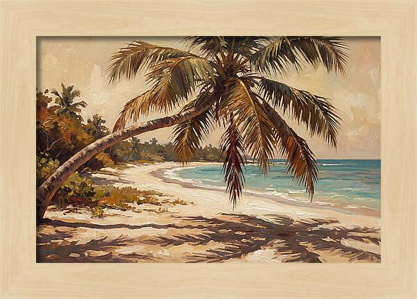 Coconut Palm Over Tropical Shore