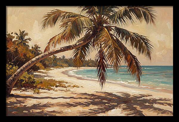 Coconut Palm Over Tropical Shore