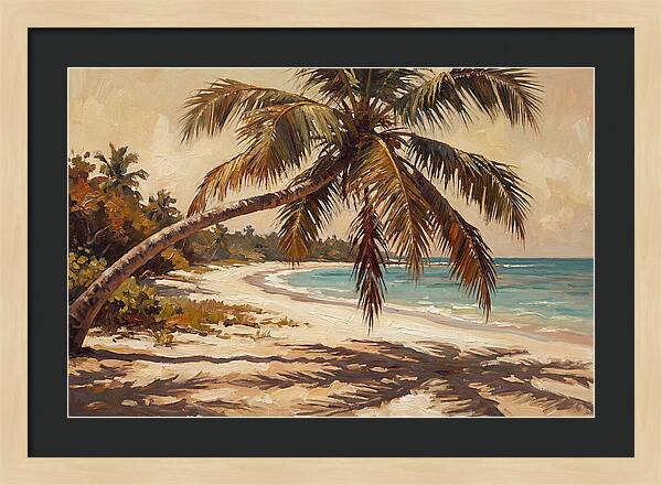Coconut Palm Over Tropical Shore