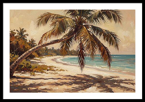 Coconut Palm Over Tropical Shore
