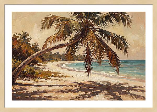 Coconut Palm Over Tropical Shore