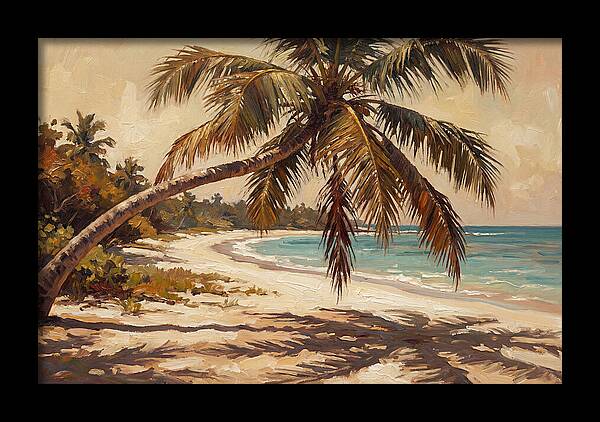 Coconut Palm Over Tropical Shore