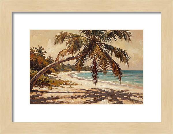 Coconut Palm Over Tropical Shore