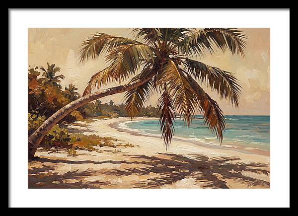 Coconut Palm Over Tropical Shore