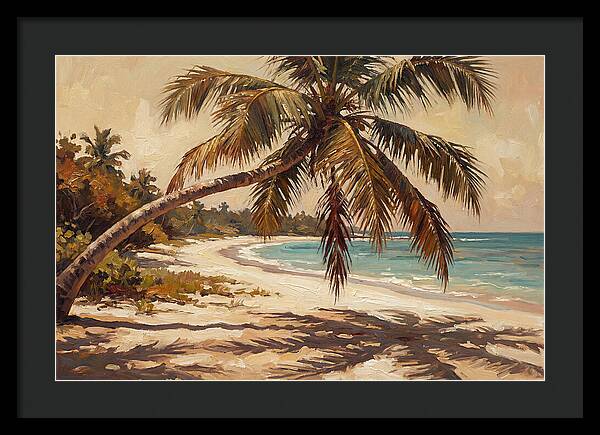 Coconut Palm Over Tropical Shore