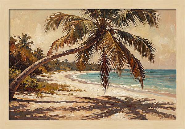 Coconut Palm Over Tropical Shore