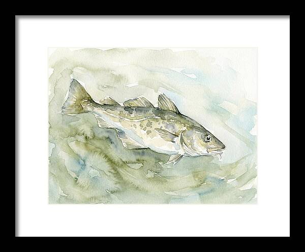 Cod Swimming In Watercolors
