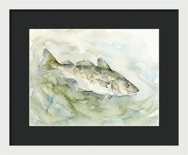 Cod Swimming In Watercolors