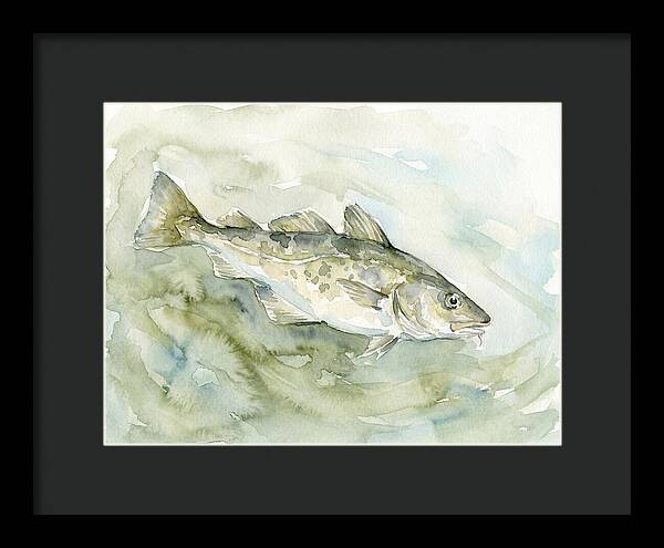 Cod Swimming In Watercolors