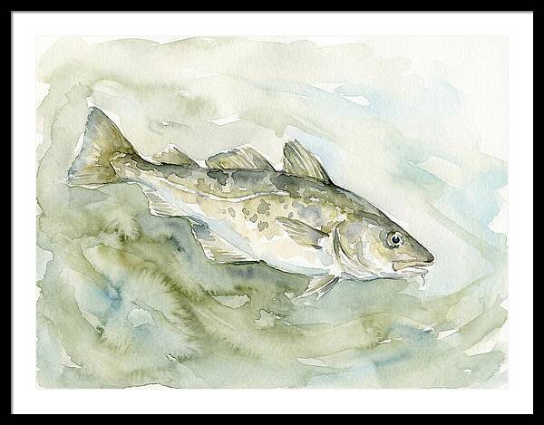 Cod Swimming In Watercolors