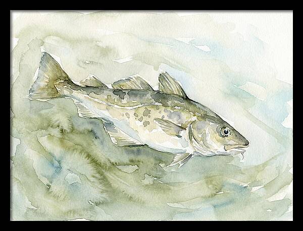 Cod Swimming In Watercolors