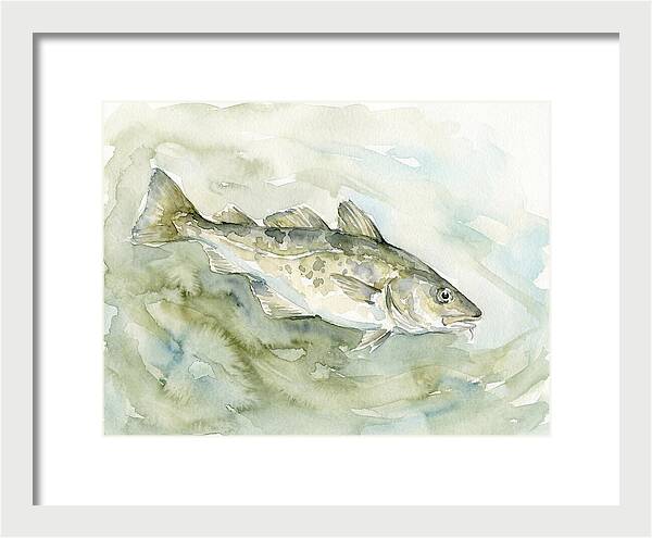 Cod Swimming In Watercolors