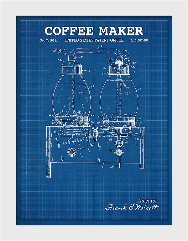 Coffee Maker Blueprint Patent Us2097681a