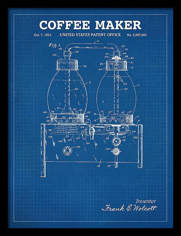 Coffee Maker Blueprint Patent Us2097681a