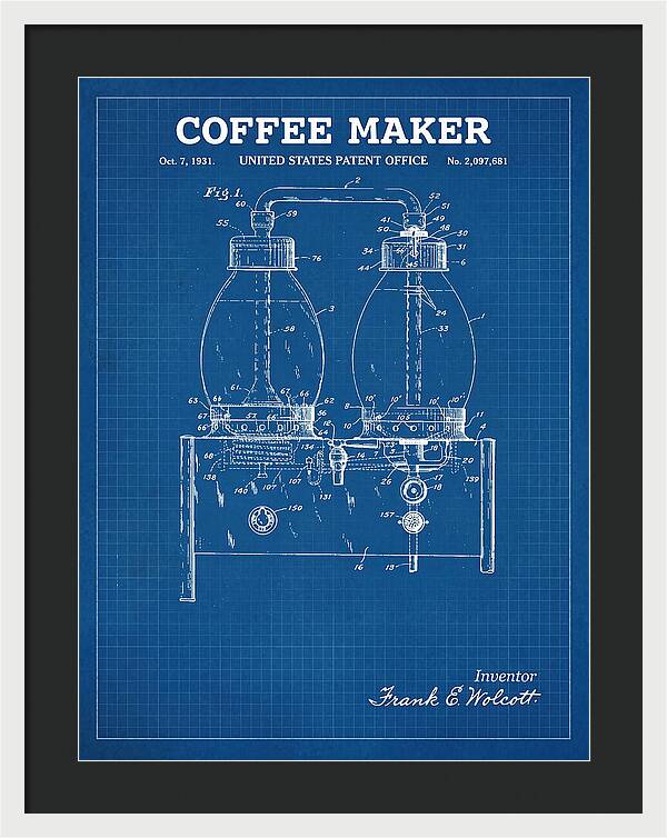 Coffee Maker Blueprint Patent Us2097681a