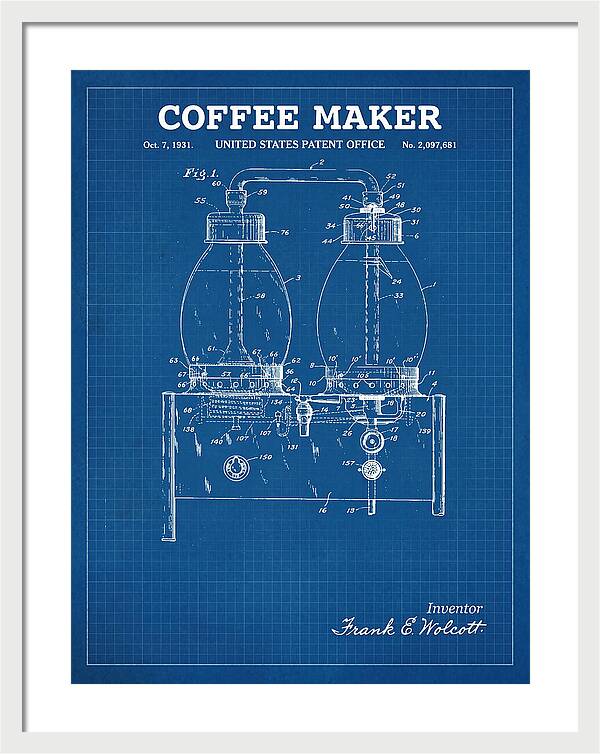 Coffee Maker Blueprint Patent Us2097681a