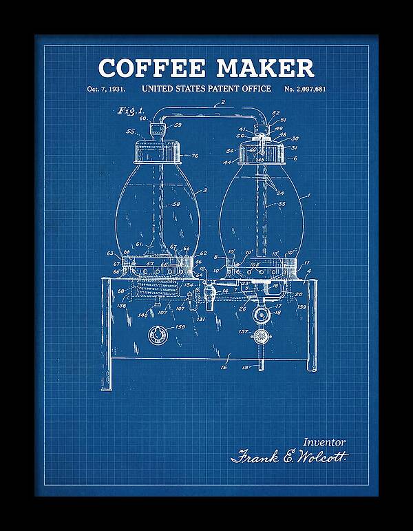 Coffee Maker Blueprint Patent Us2097681a