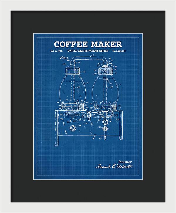 Coffee Maker Blueprint Patent Us2097681a