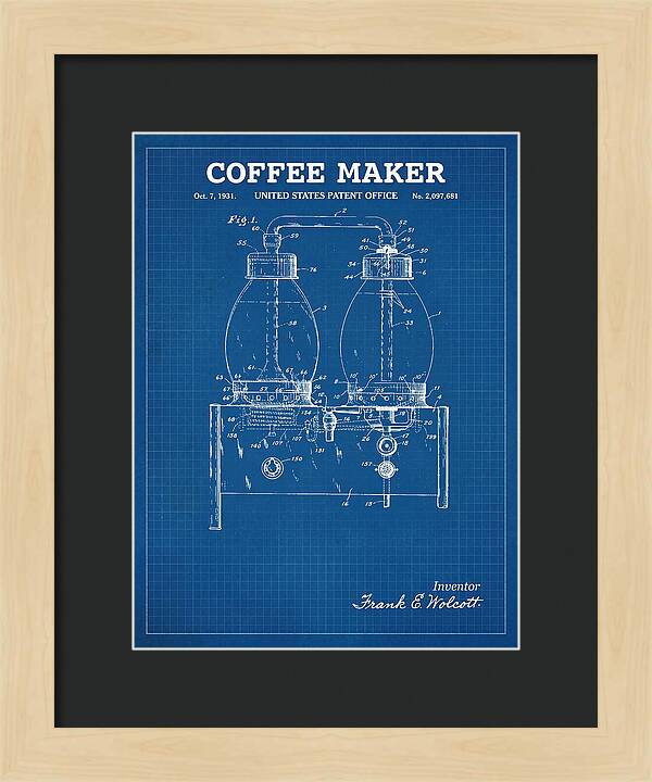 Coffee Maker Blueprint Patent Us2097681a