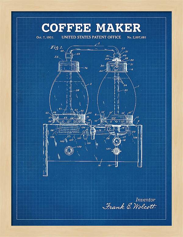 Coffee Maker Blueprint Patent Us2097681a