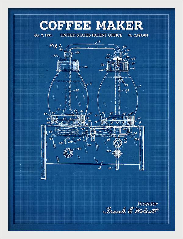 Coffee Maker Blueprint Patent Us2097681a