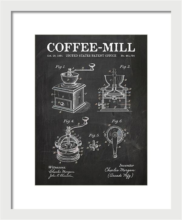 Coffee Mill Arcade Chalkboard Patent Us461784a