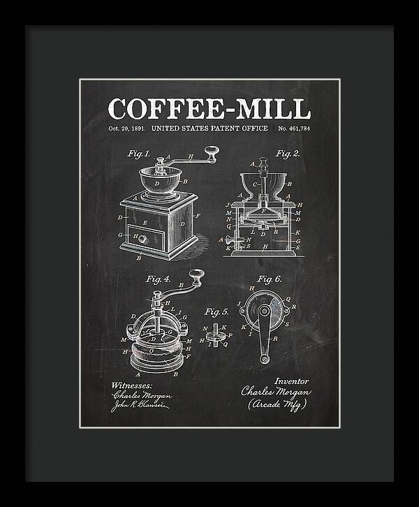 Coffee Mill Arcade Chalkboard Patent Us461784a