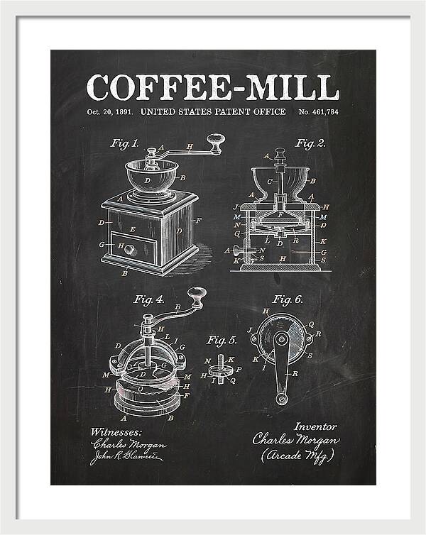 Coffee Mill Arcade Chalkboard Patent Us461784a