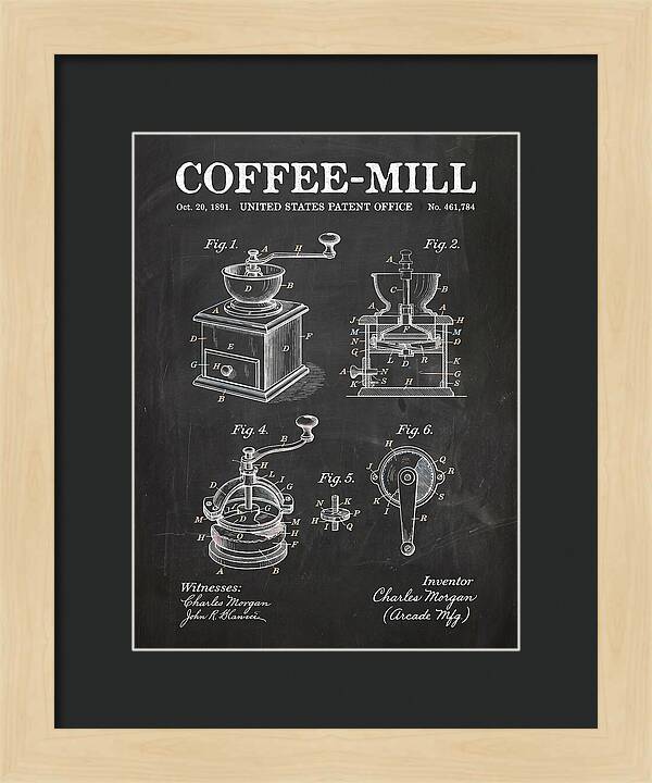 Coffee Mill Arcade Chalkboard Patent Us461784a