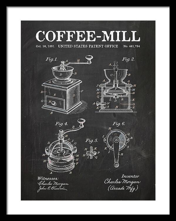 Coffee Mill Arcade Chalkboard Patent Us461784a