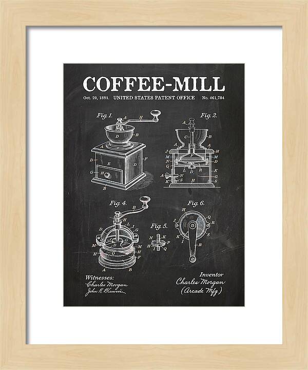 Coffee Mill Arcade Chalkboard Patent Us461784a