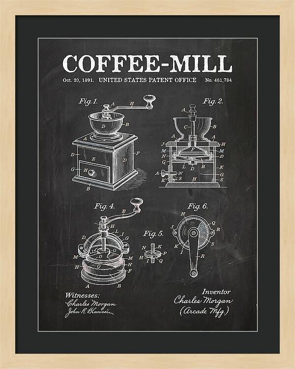 Coffee Mill Arcade Chalkboard Patent Us461784a