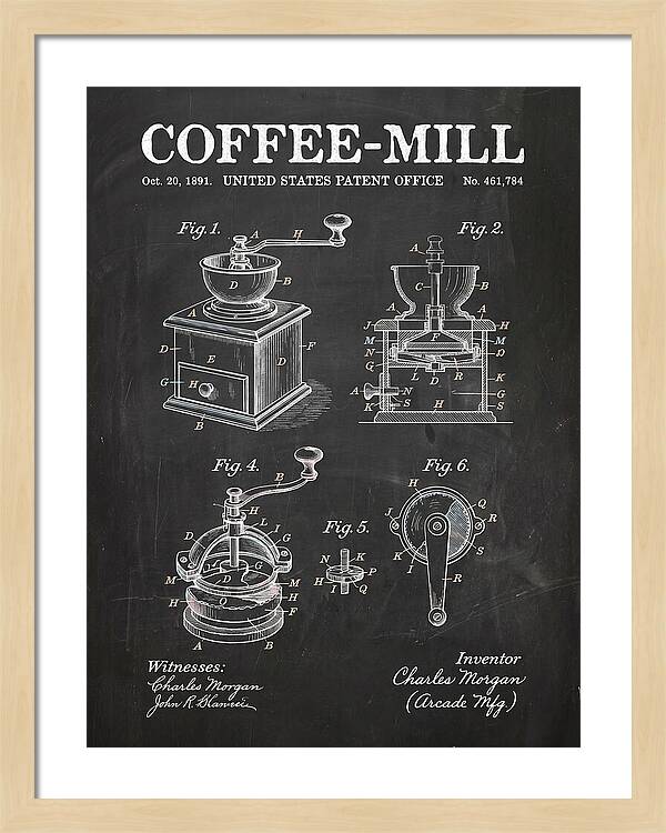 Coffee Mill Arcade Chalkboard Patent Us461784a