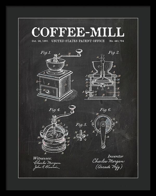 Coffee Mill Arcade Chalkboard Patent Us461784a