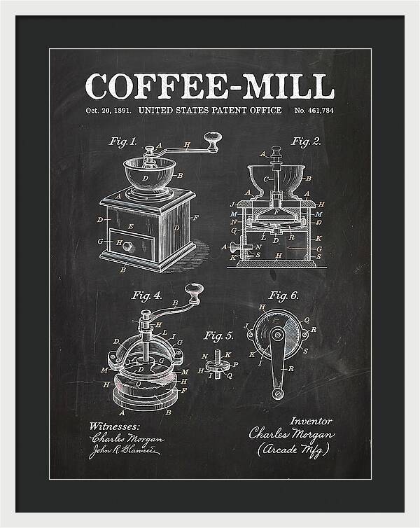 Coffee Mill Arcade Chalkboard Patent Us461784a