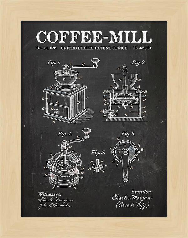 Coffee Mill Arcade Chalkboard Patent Us461784a