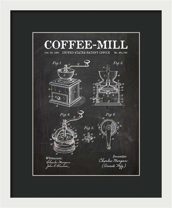 Coffee Mill Arcade Chalkboard Patent Us461784a