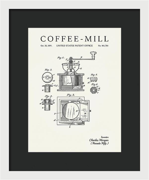 Coffee Mill Arcade Minimalist Patent Us461784a