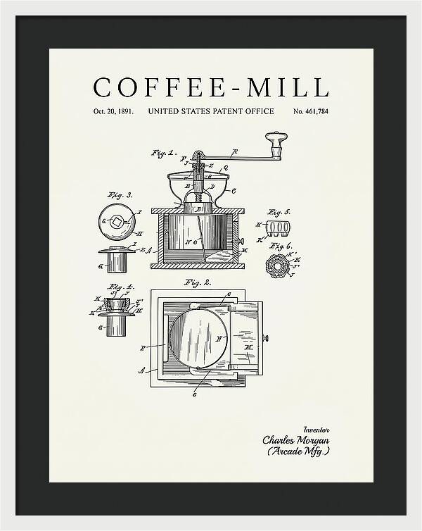 Coffee Mill Arcade Minimalist Patent Us461784a