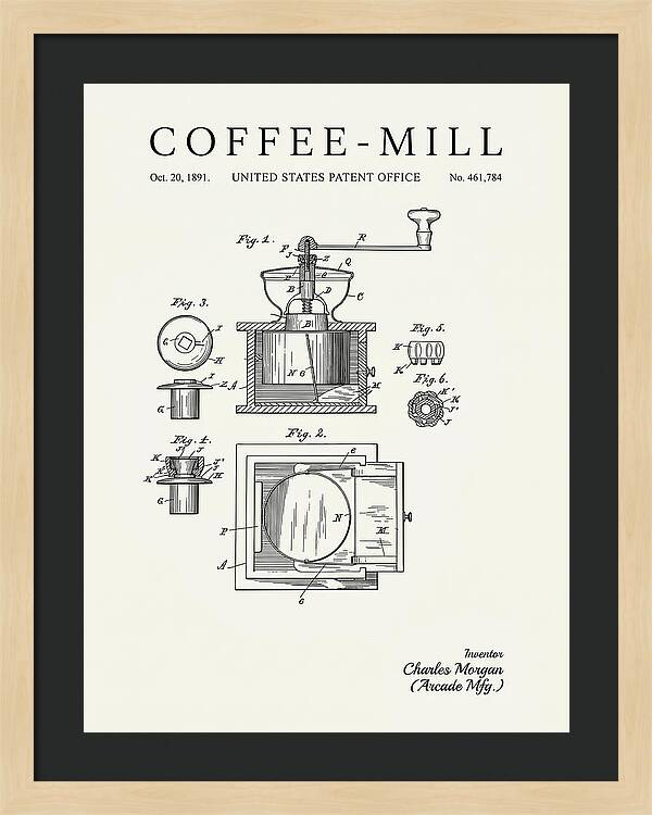 Coffee Mill Arcade Minimalist Patent Us461784a
