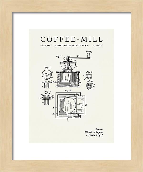 Coffee Mill Arcade Minimalist Patent Us461784a