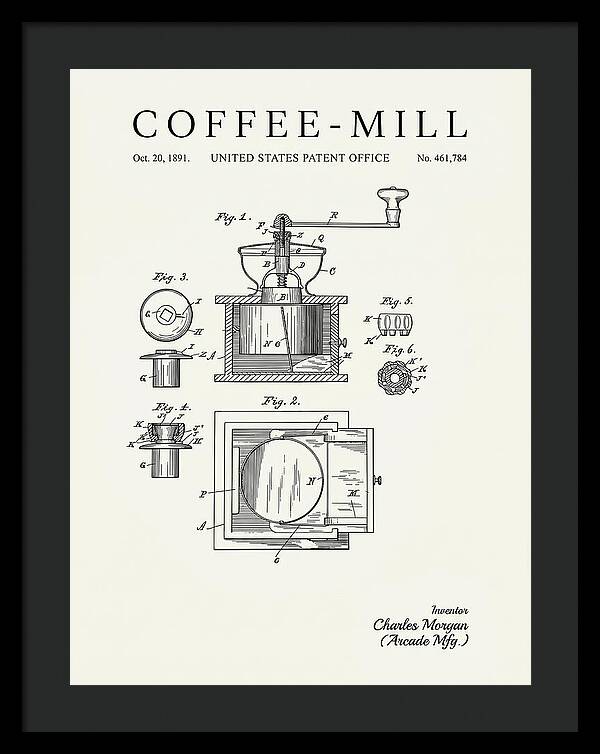Coffee Mill Arcade Minimalist Patent Us461784a