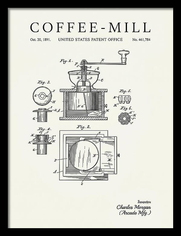 Coffee Mill Arcade Minimalist Patent Us461784a