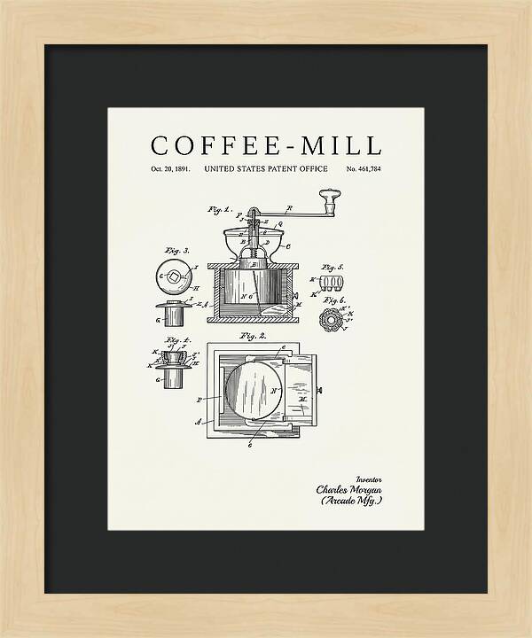 Coffee Mill Arcade Minimalist Patent Us461784a