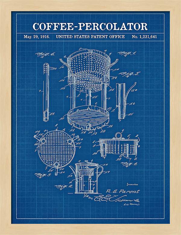 Coffee Percolator Blueprint Patent Us1231641a