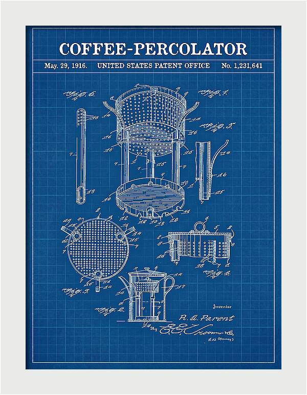 Coffee Percolator Blueprint Patent Us1231641a
