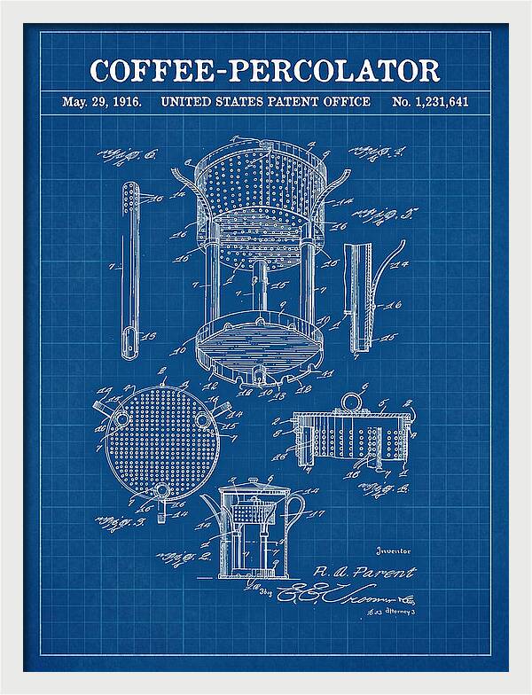 Coffee Percolator Blueprint Patent Us1231641a